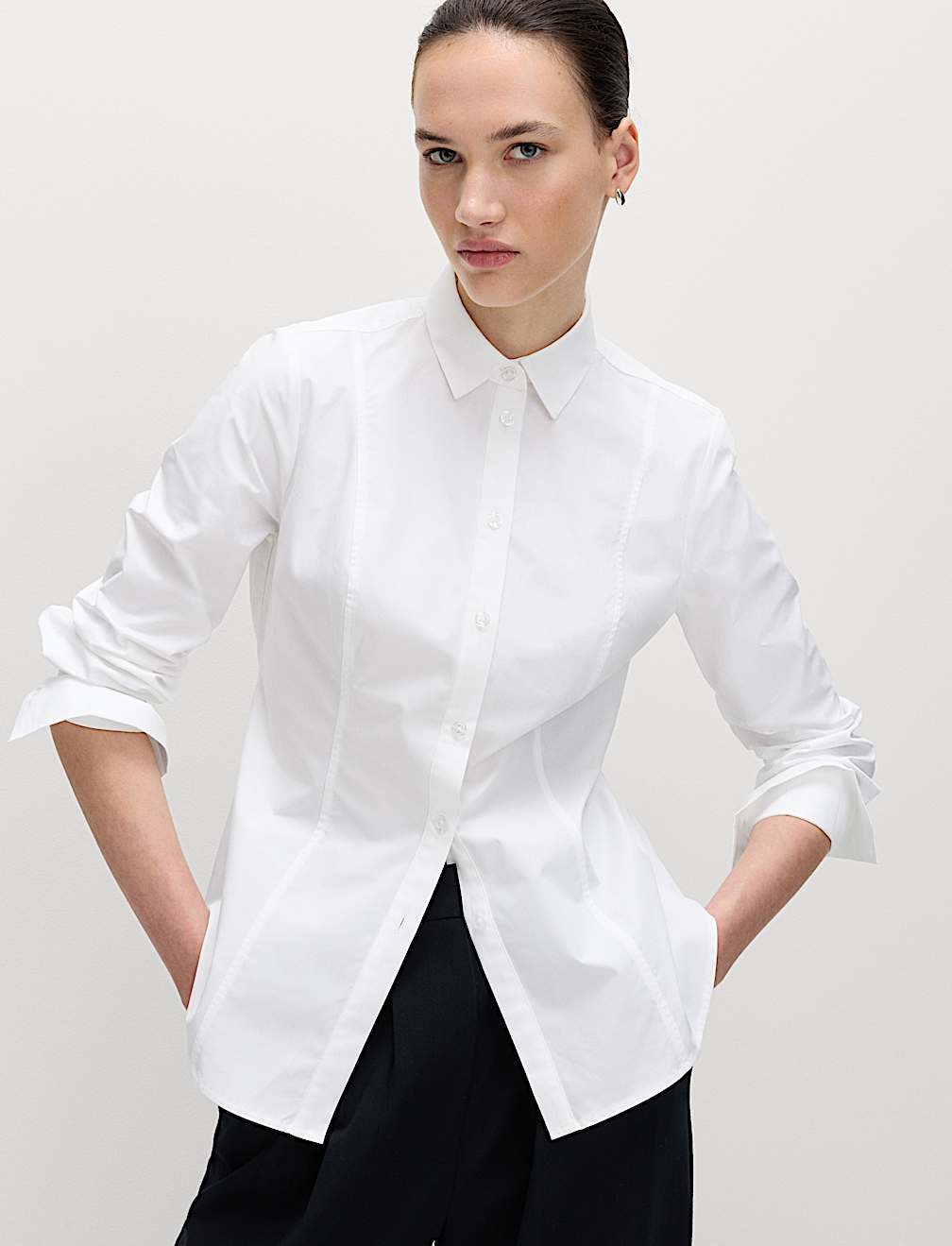 Pure Cotton Back Belt Detail Shirt