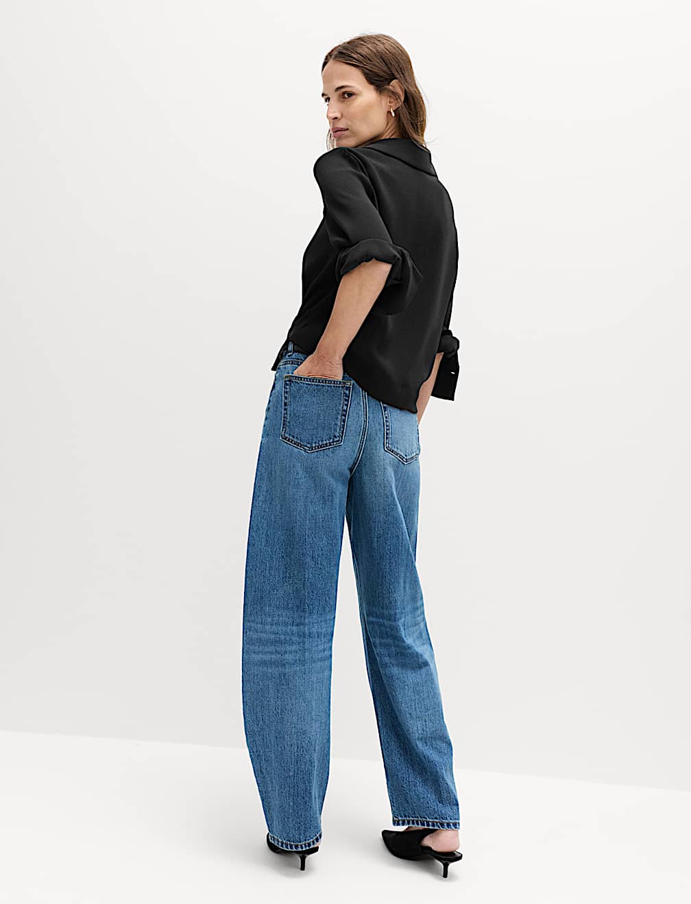 Collared Drape Wrap Shirt