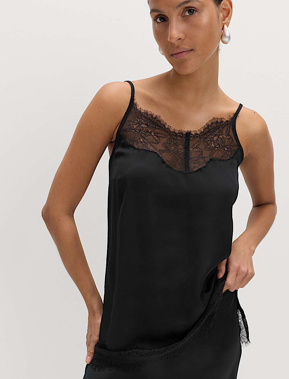 Lace Detail V-Neck Cami Top