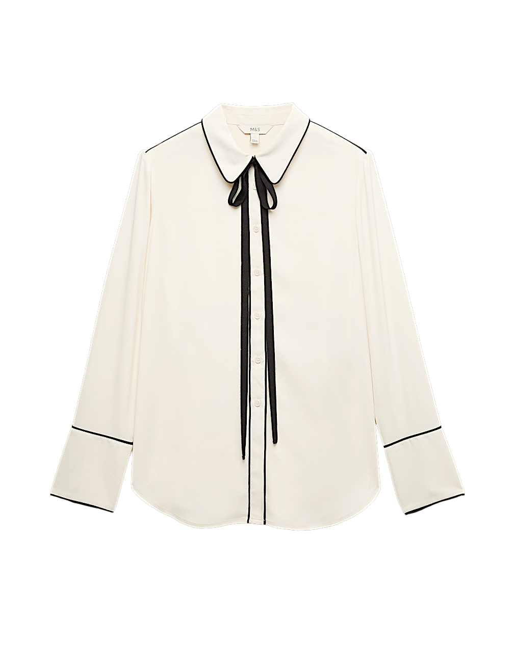 Bow Tie Piped Detail Shirt