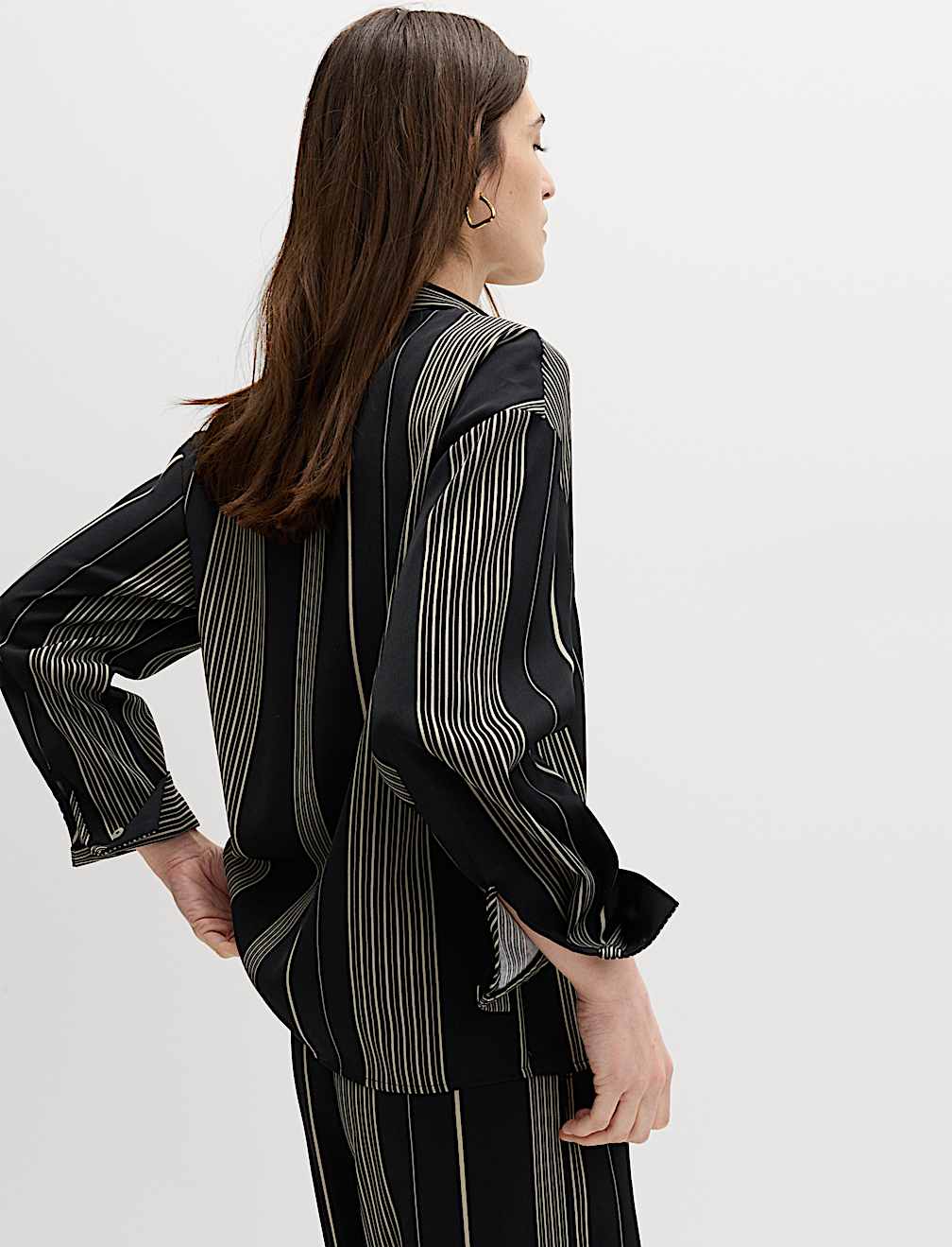 Striped Collared Button Through Shirt