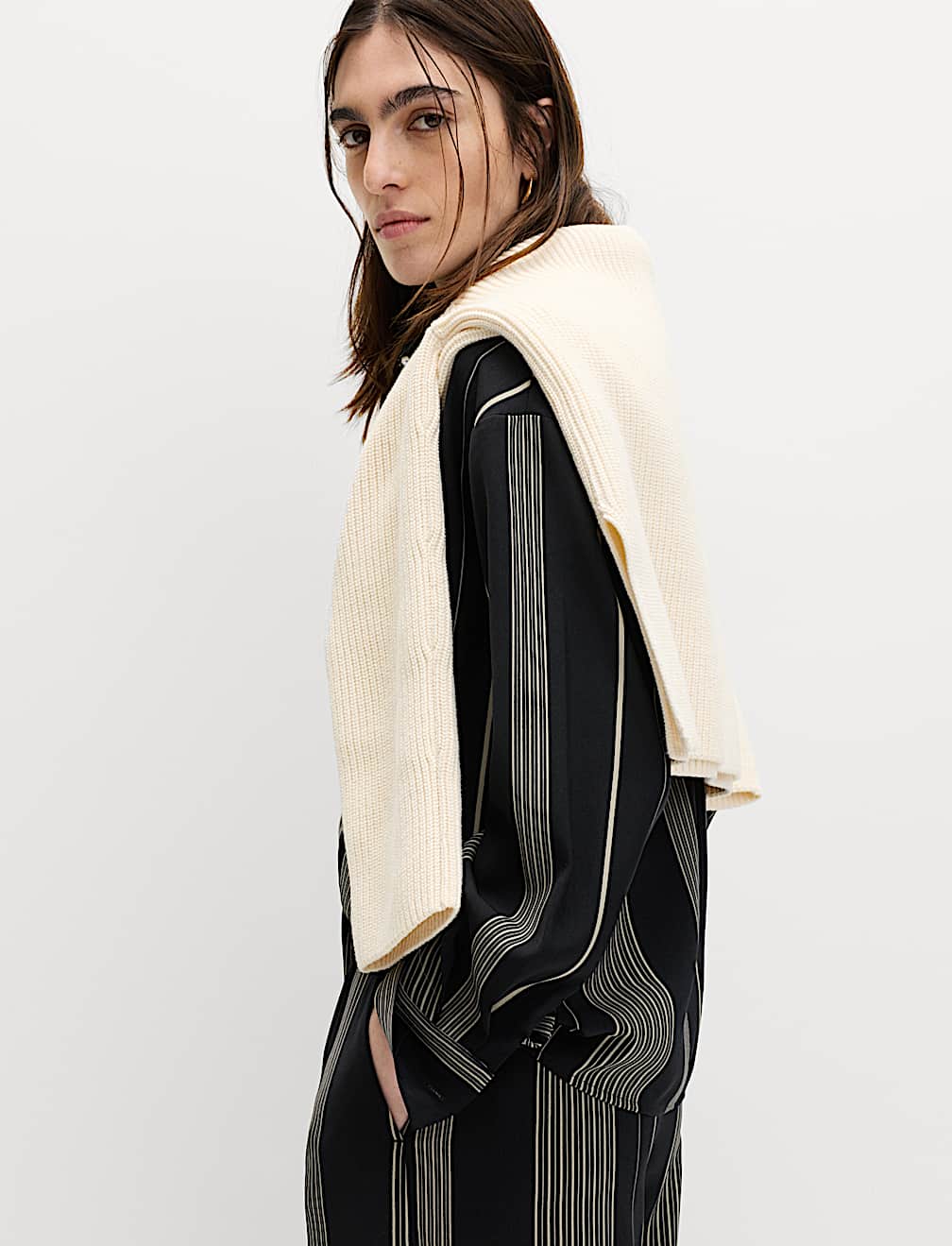 Striped Collared Button Through Shirt