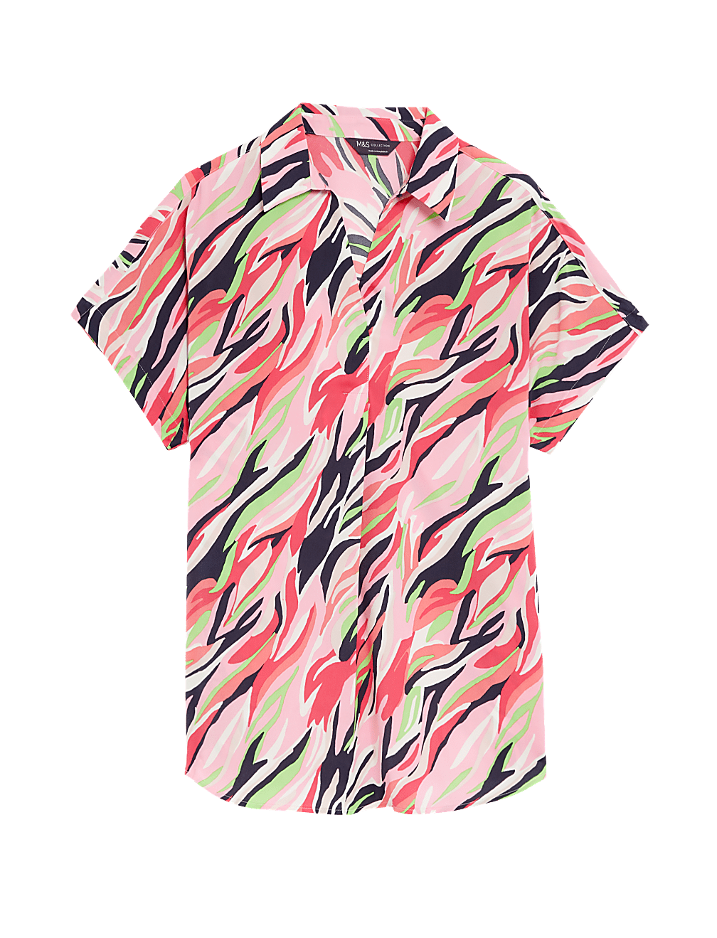 Satin Printed Popover Blouse