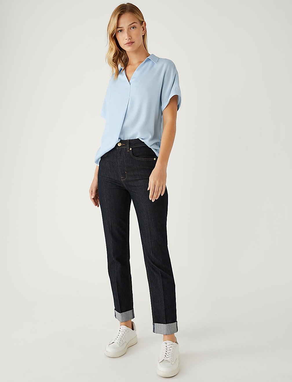 Satin Popover Blouse
