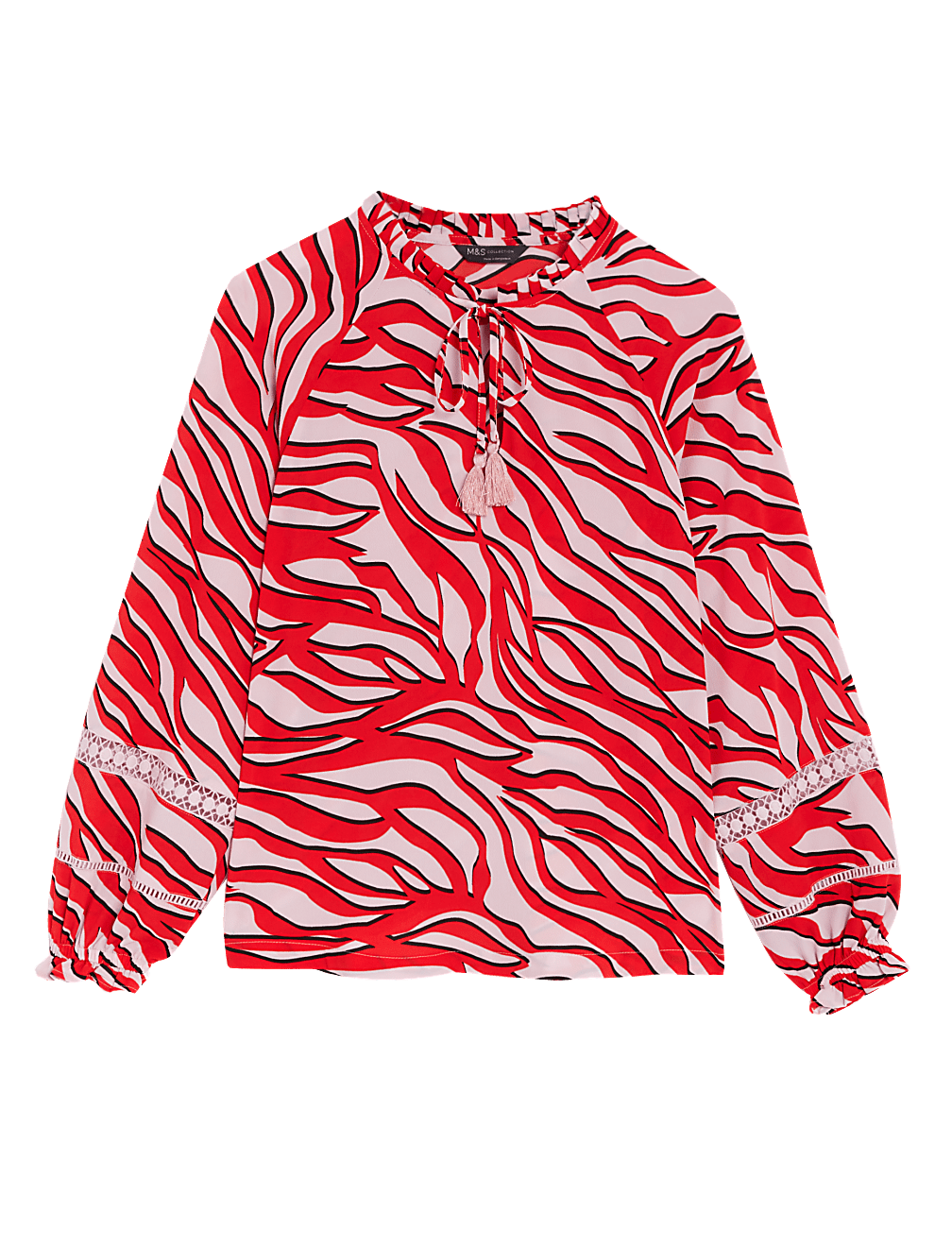 Printed Tie Neck Blouse