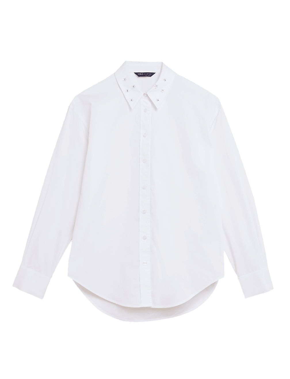 Pure Cotton Embellished Collared Shirt