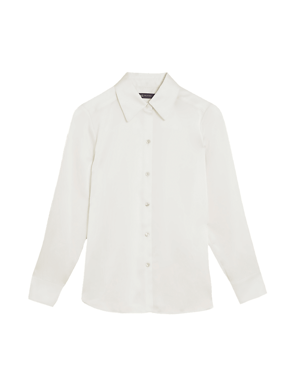 Satin Collared Long Sleeve Shirt