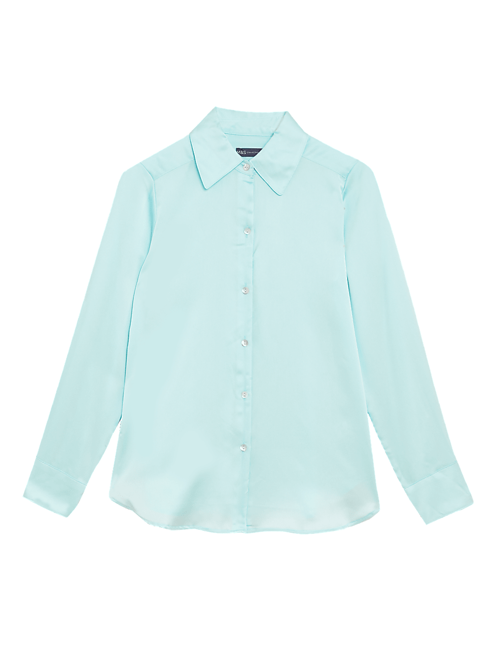 Satin Collared Long Sleeve Shirt