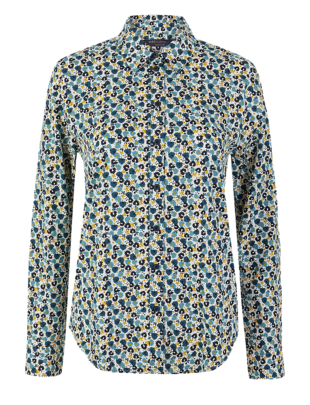 Pima Cotton Floral Button Detailed Shirt
