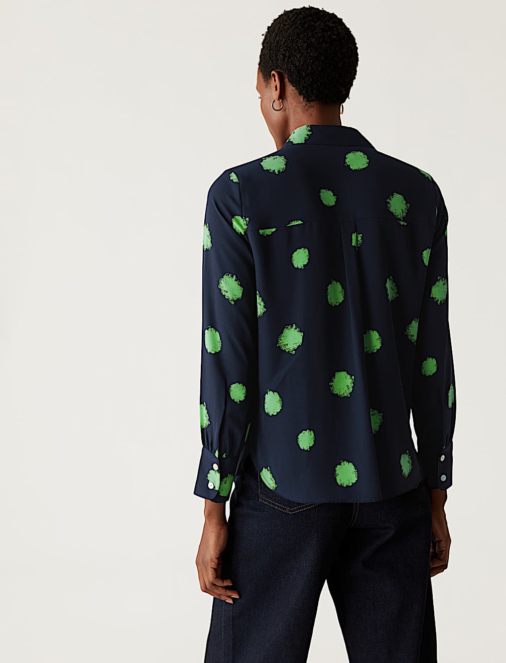Printed Collared Long Sleeve Shirt