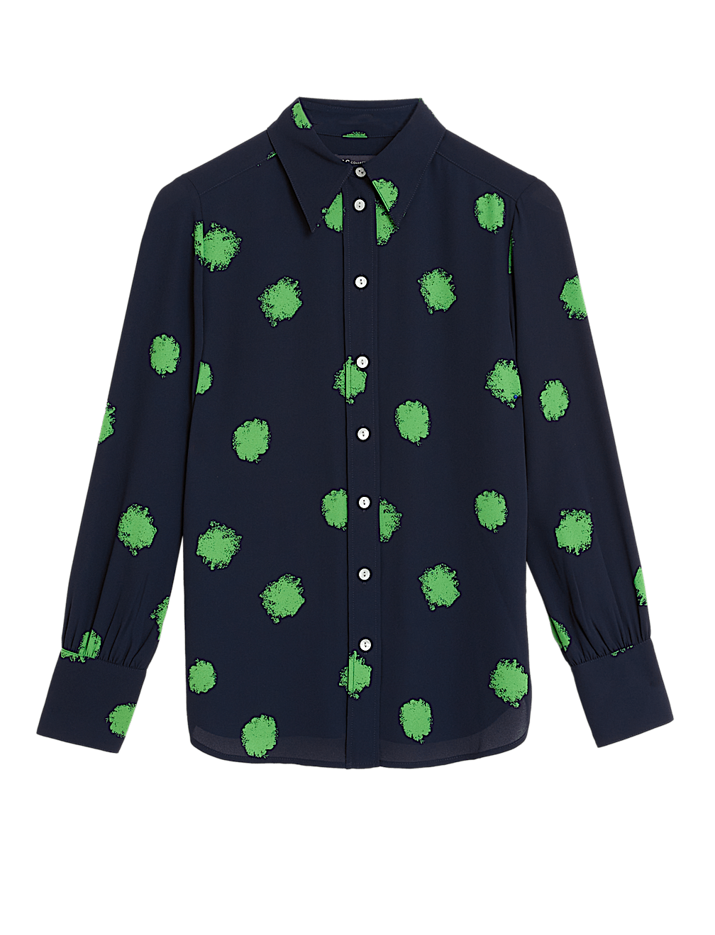 Printed Collared Long Sleeve Shirt