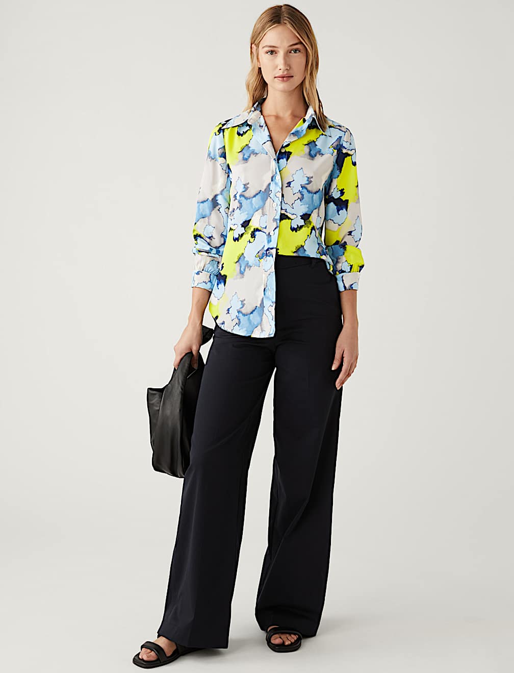 Printed Collared Long Sleeve Shirt