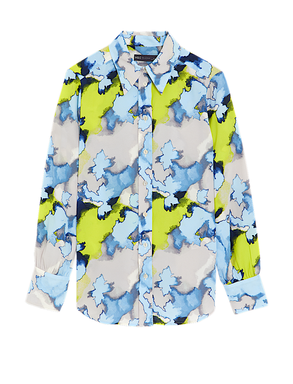 Printed Collared Long Sleeve Shirt