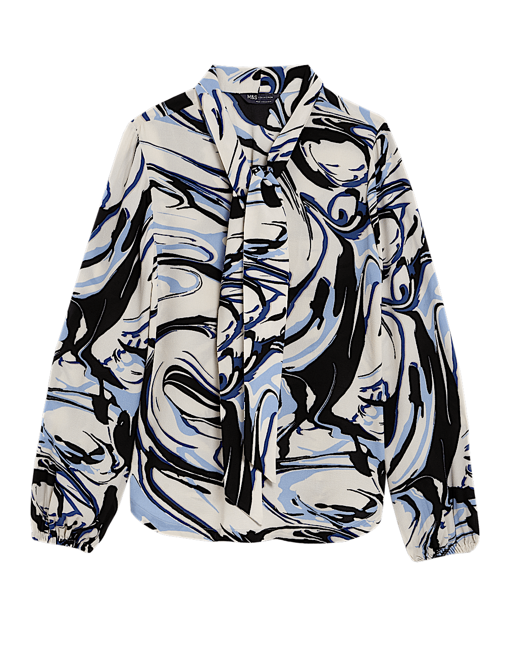 Printed Tie Neck Blouse