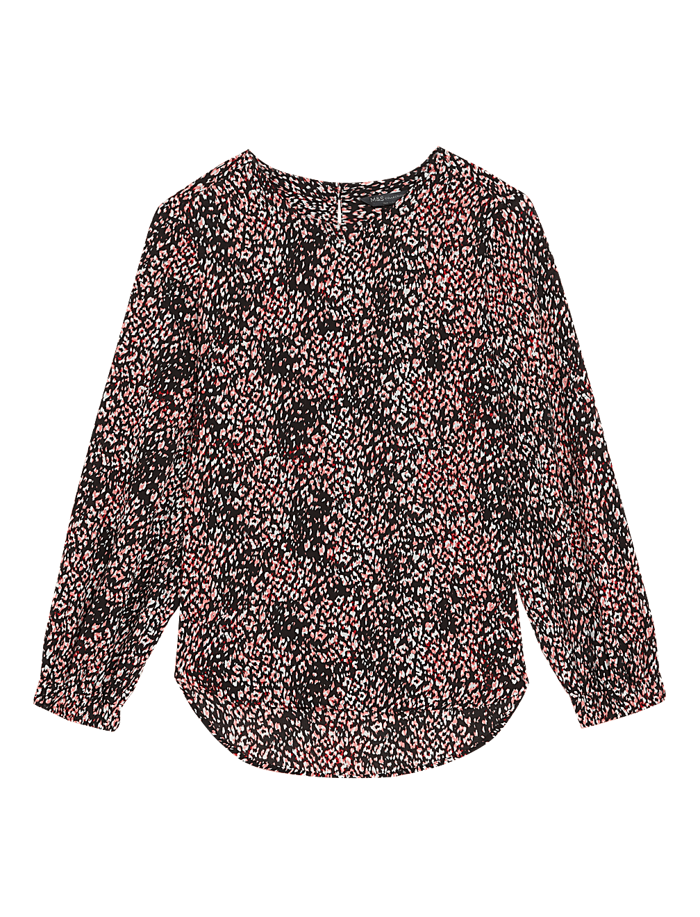Woven Printed Round Neck Top