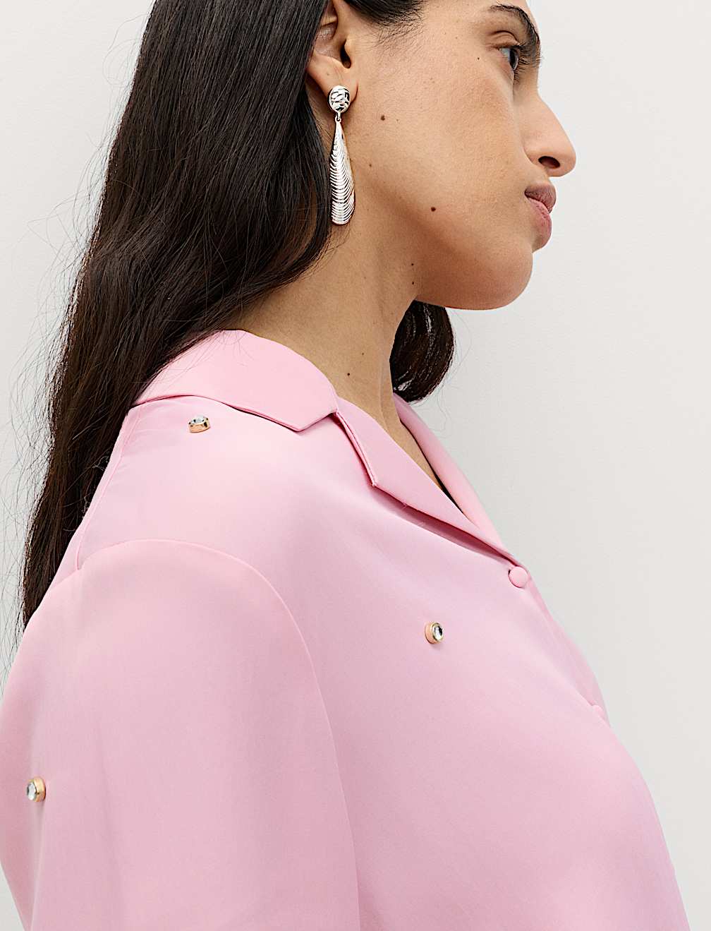 Sparkly Embellished Collared Shirt