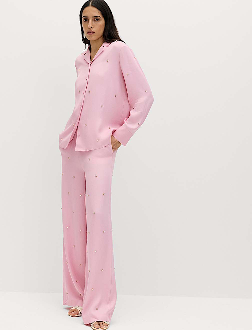 Sparkly Embellished Collared Shirt