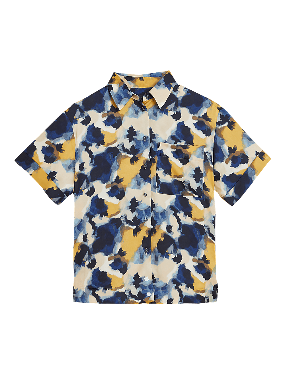 Printed Oversized Short Sleeve Shirt