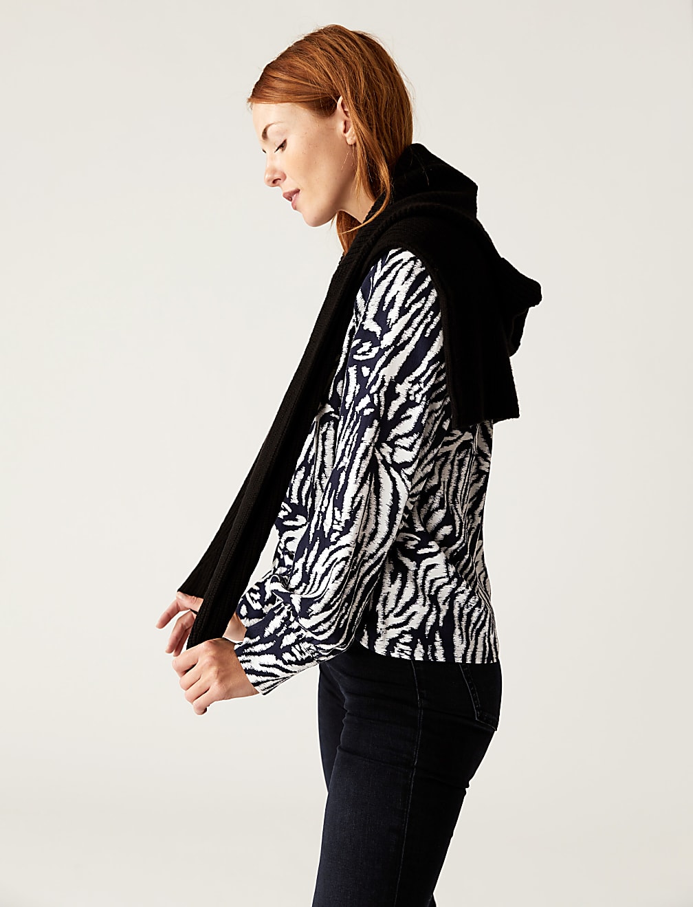 Animal Print Round Neck Top