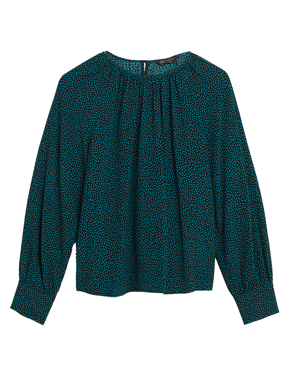 Printed Round Neck Long Sleeve Top