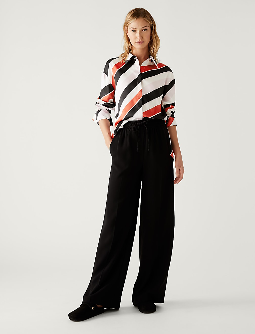 Striped Collared Long Sleeve Shirt