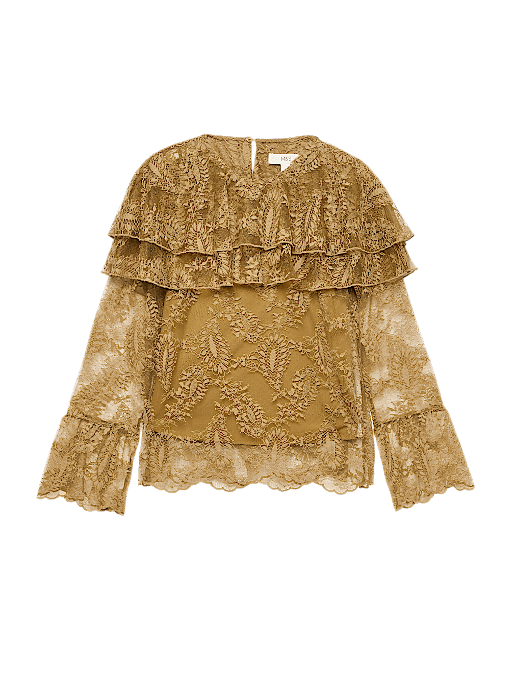 Lace Round Neck Cape Top