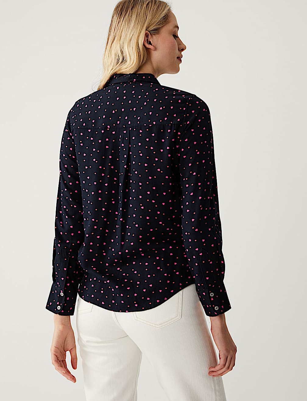 Printed Collared Long Sleeve Shirt