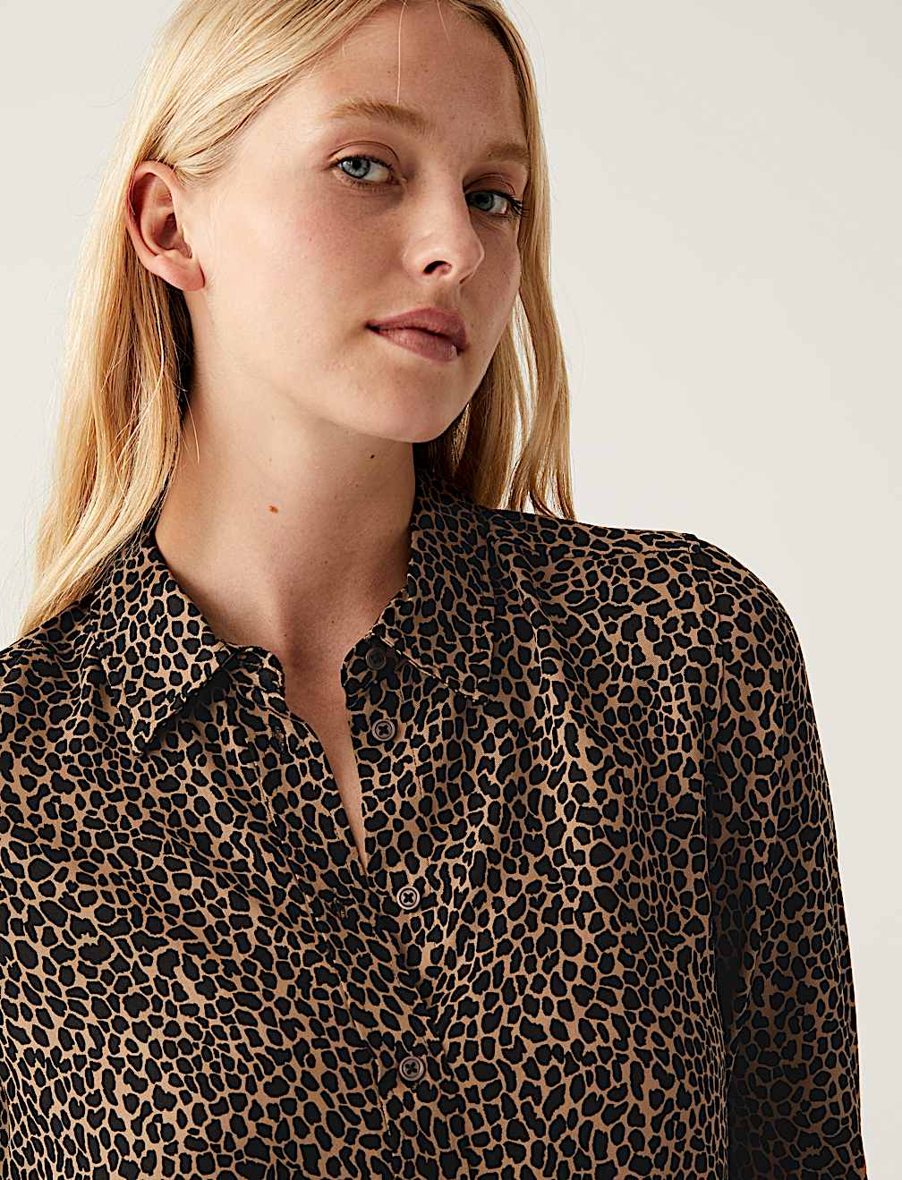 Printed Collared Long Sleeve Shirt
