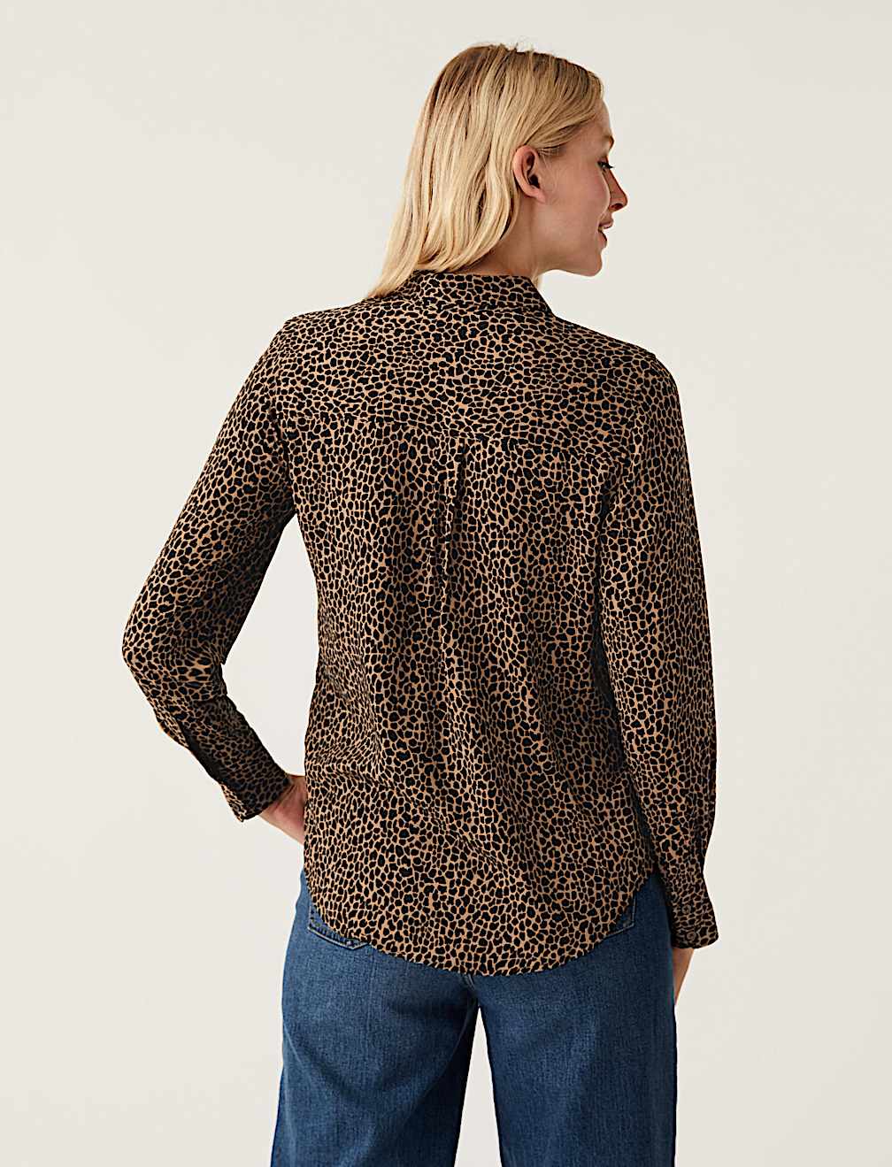 Printed Collared Long Sleeve Shirt