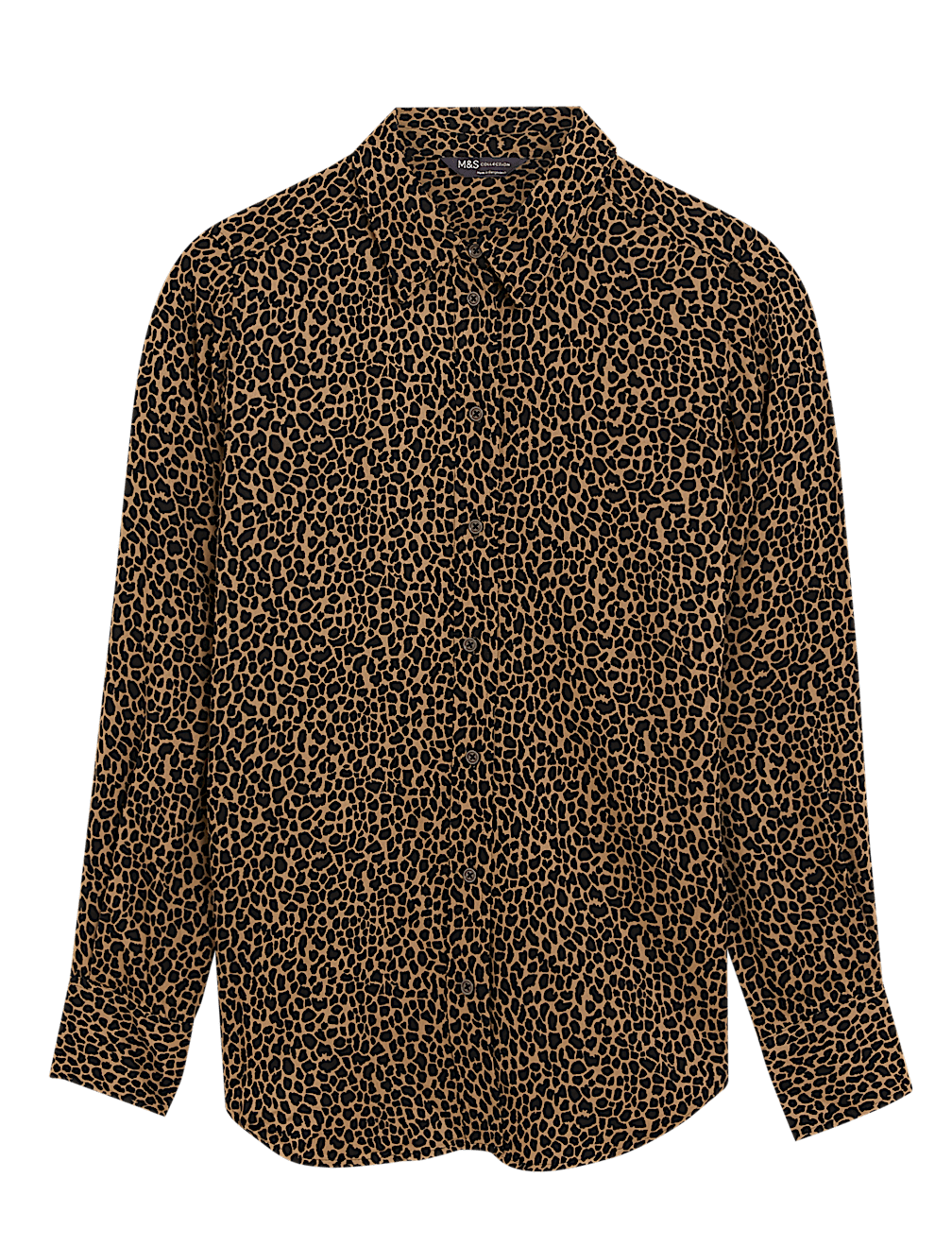 Printed Collared Long Sleeve Shirt