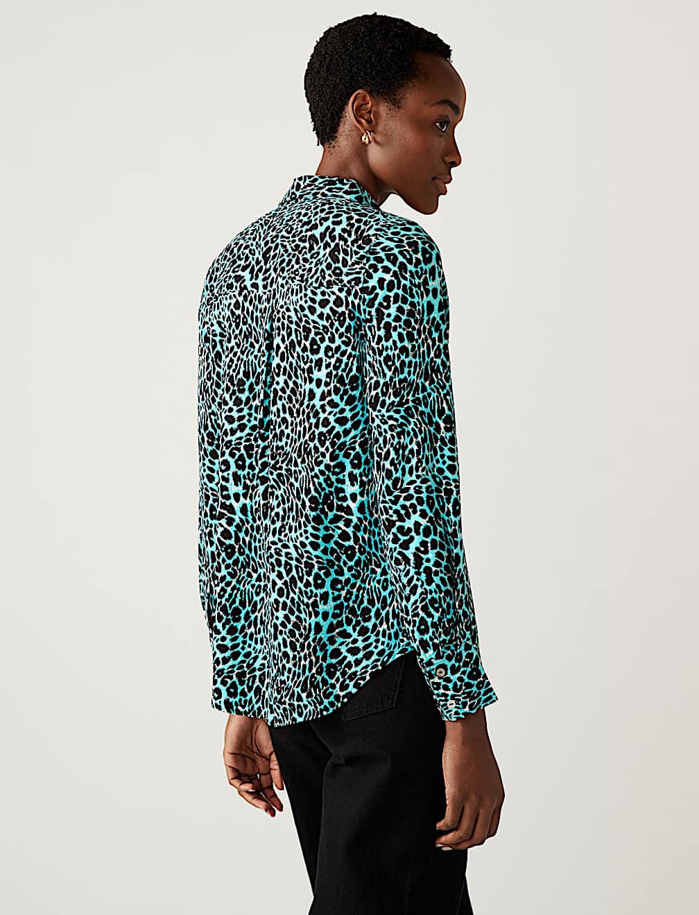 Printed Collared Long Sleeve Shirt