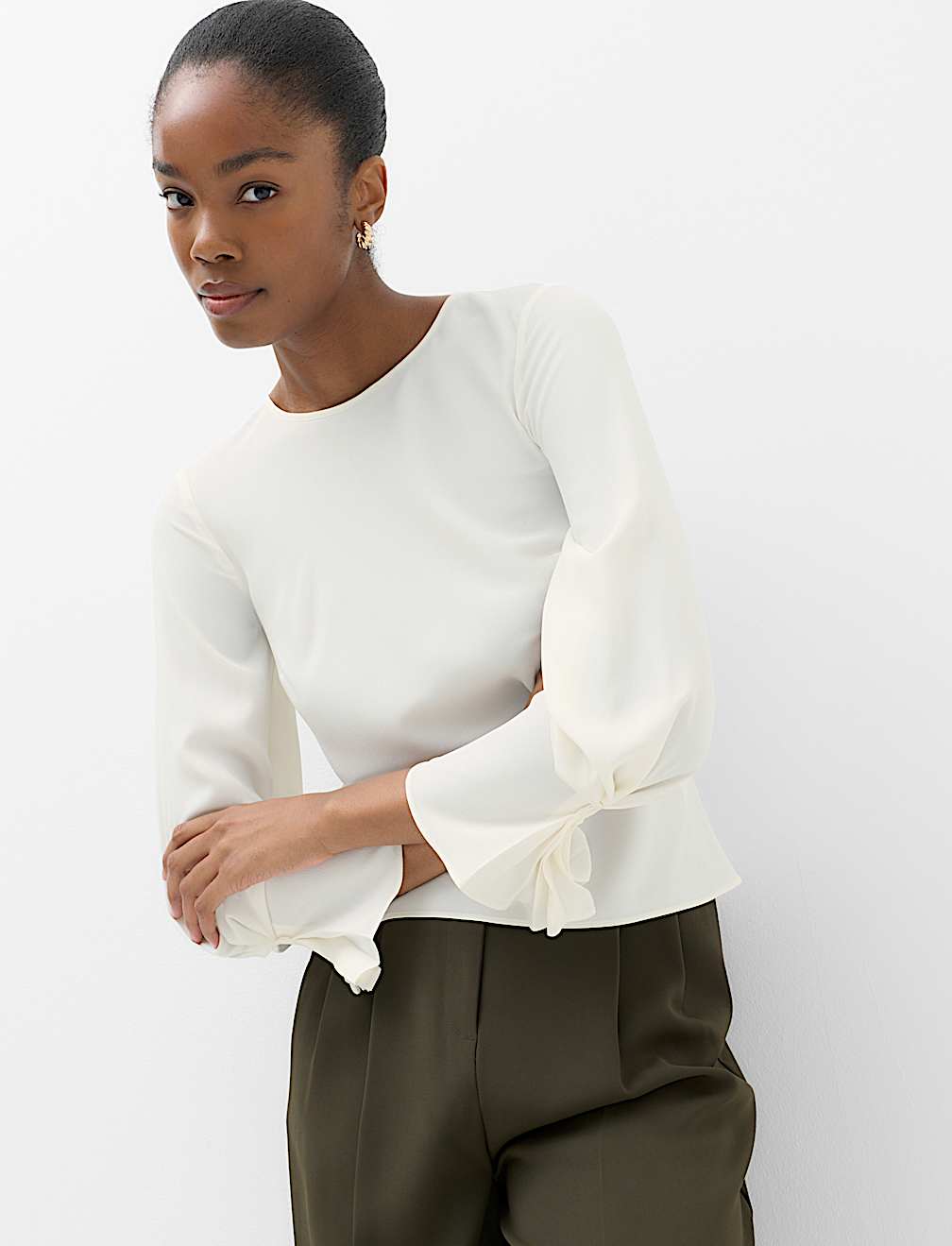 Regular Fit Pleat Detail Top