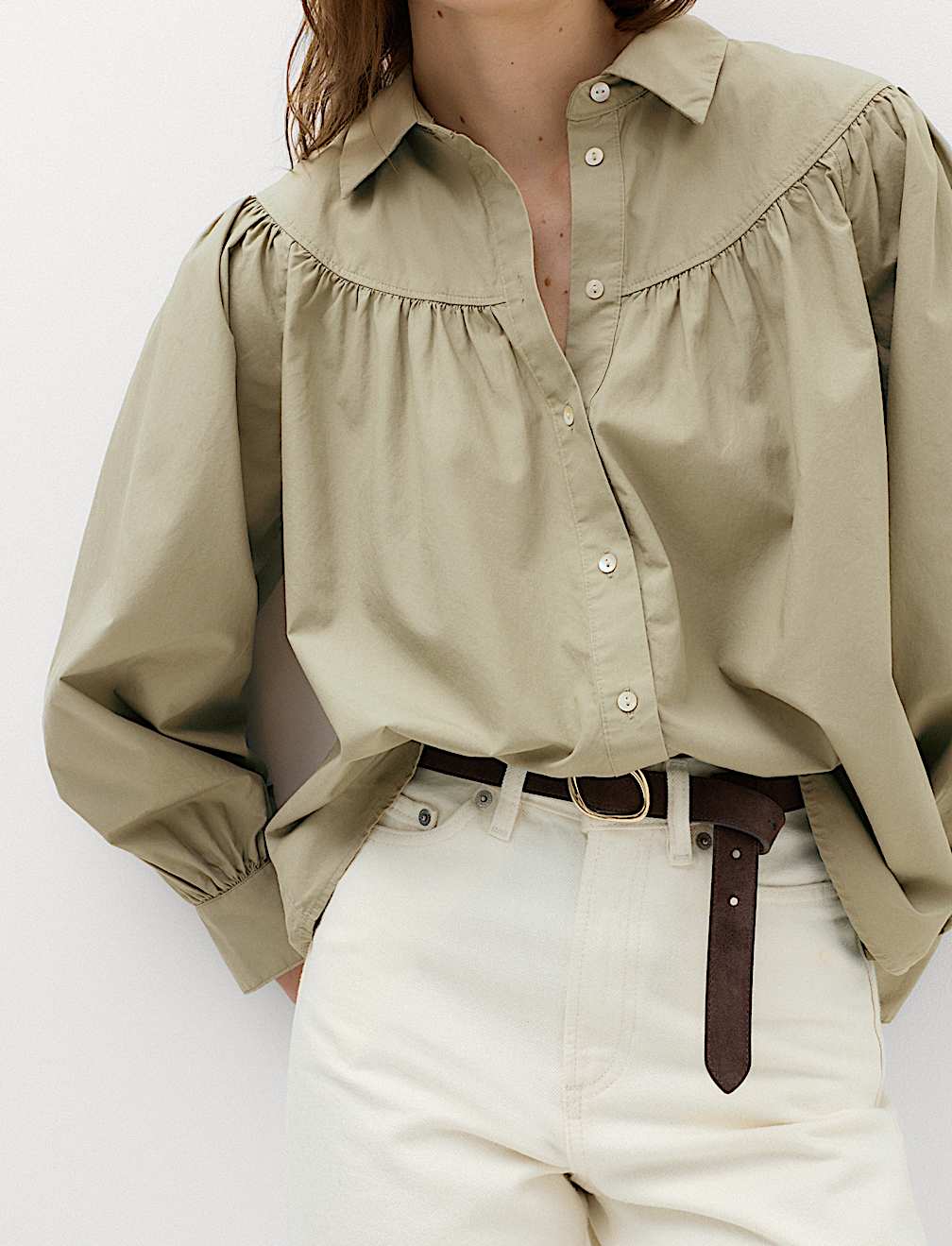 Lyocell Rich Western Style Collared Shirt