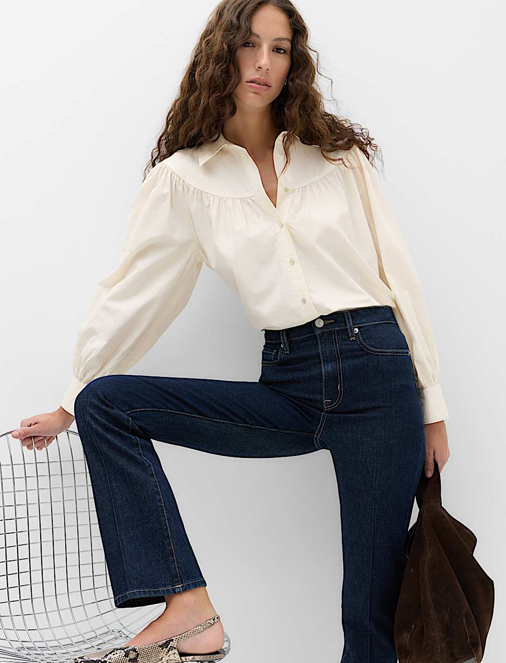 Lyocell Rich Western Style Collared Shirt
