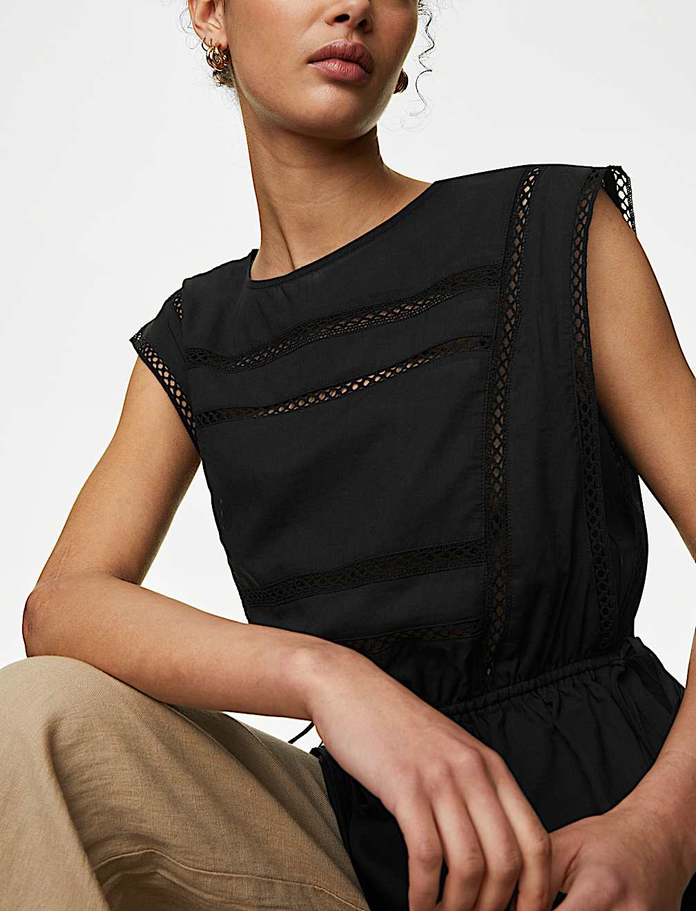 Pure Cotton Tie Waist Vest