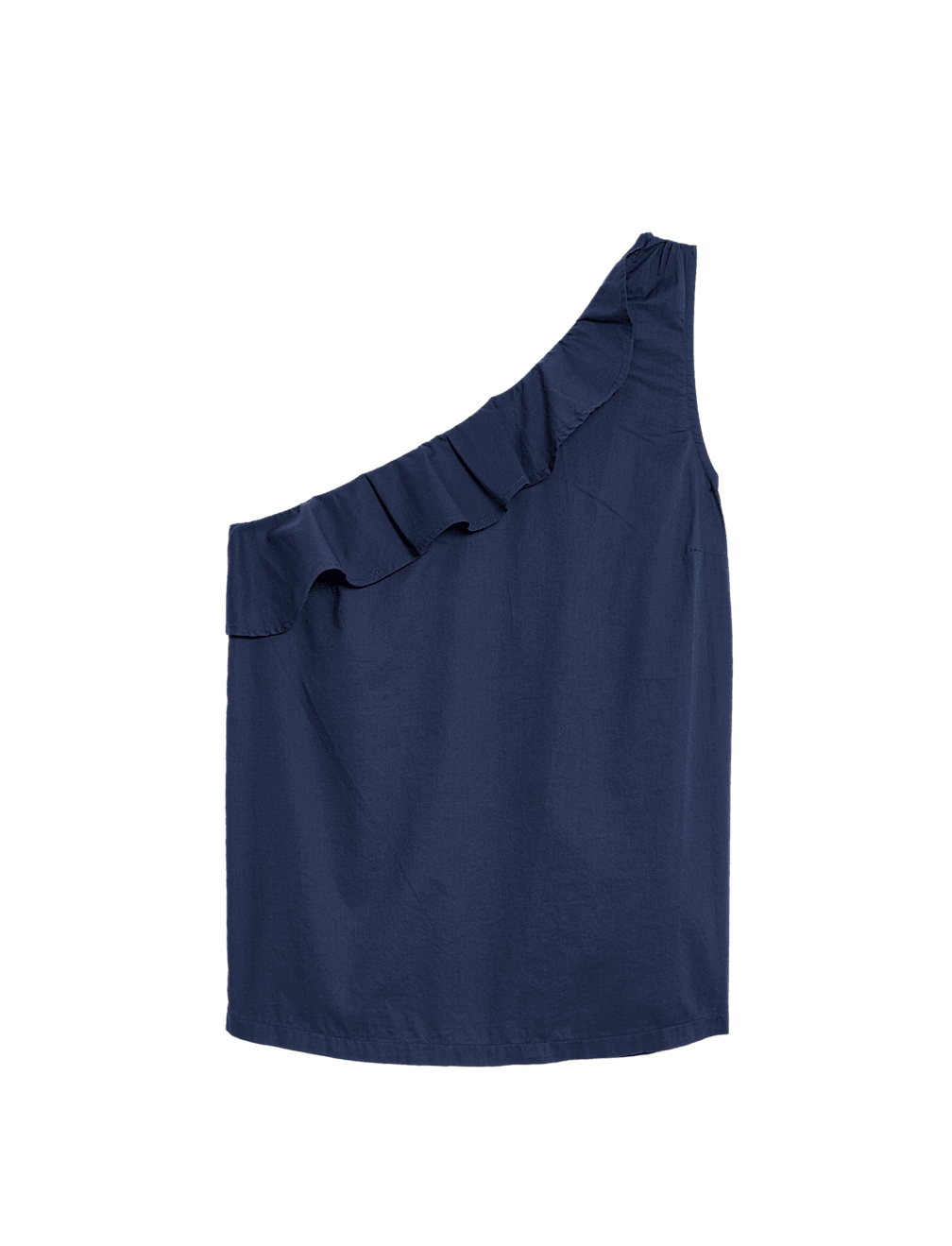 Pure Cotton One Shoulder Frill Detail Blouse