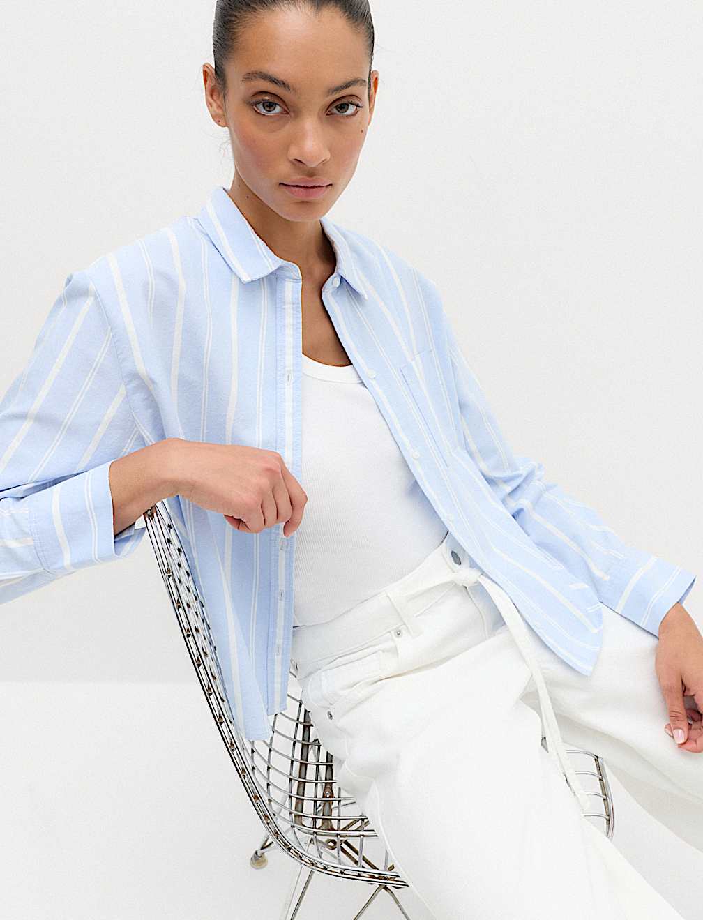 Pure Cotton Striped Oxford Shirt