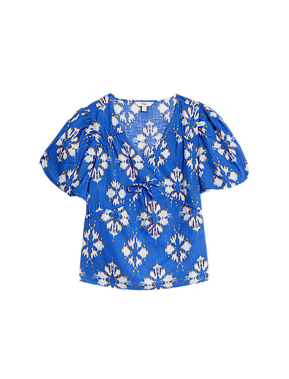 Pure Cotton Printed V-Neck Blouse