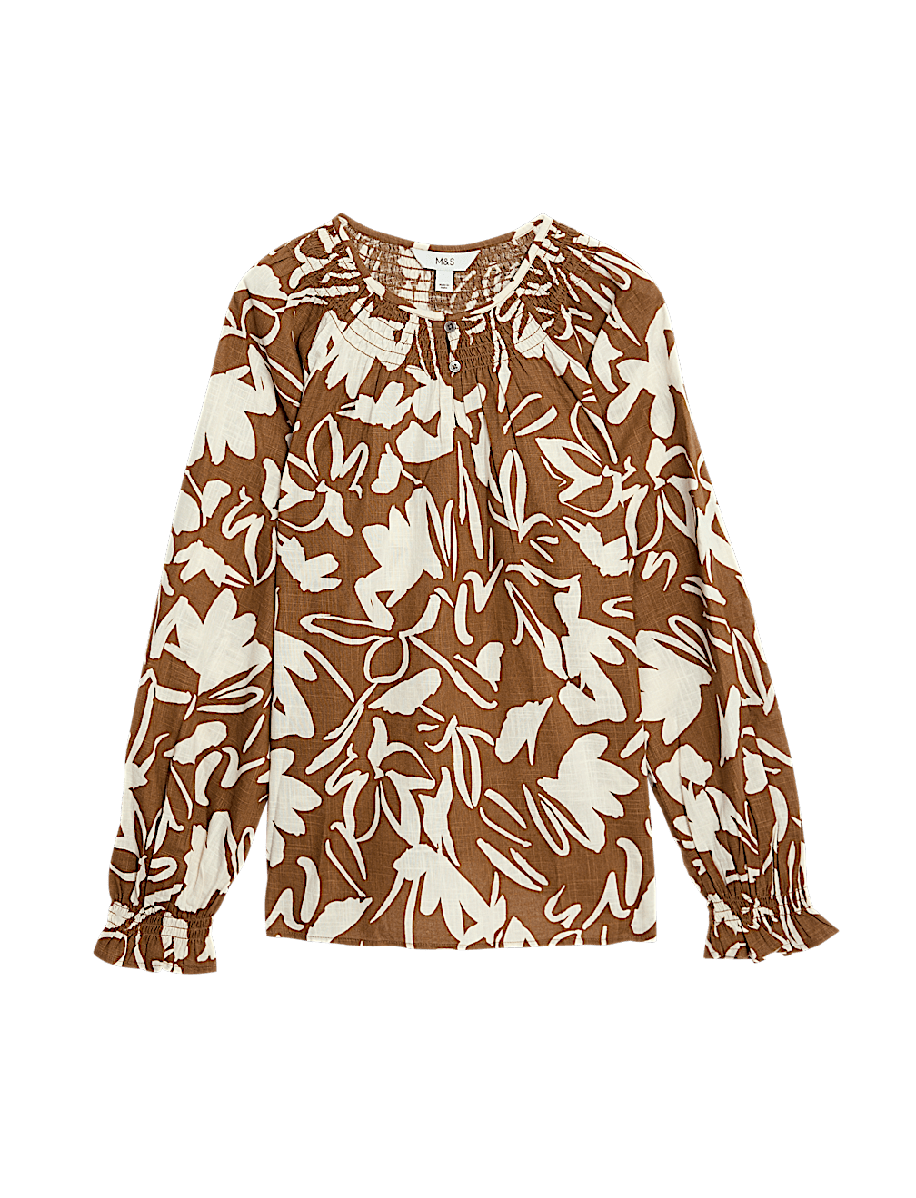 Pure Cotton Printed Puff Sleeve Blouse