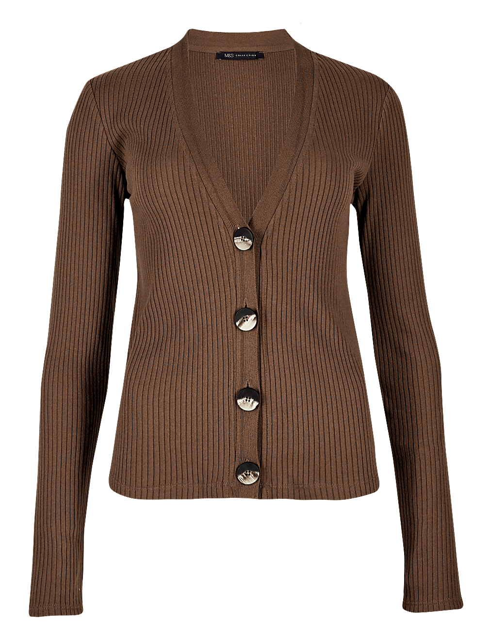 Ribbed V-Neck Cardigan