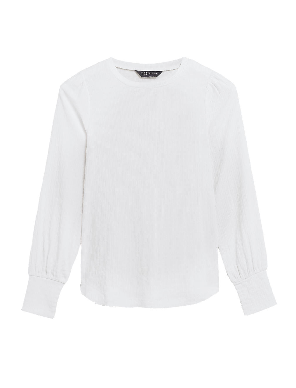Textured High Neck Long Sleeve Top