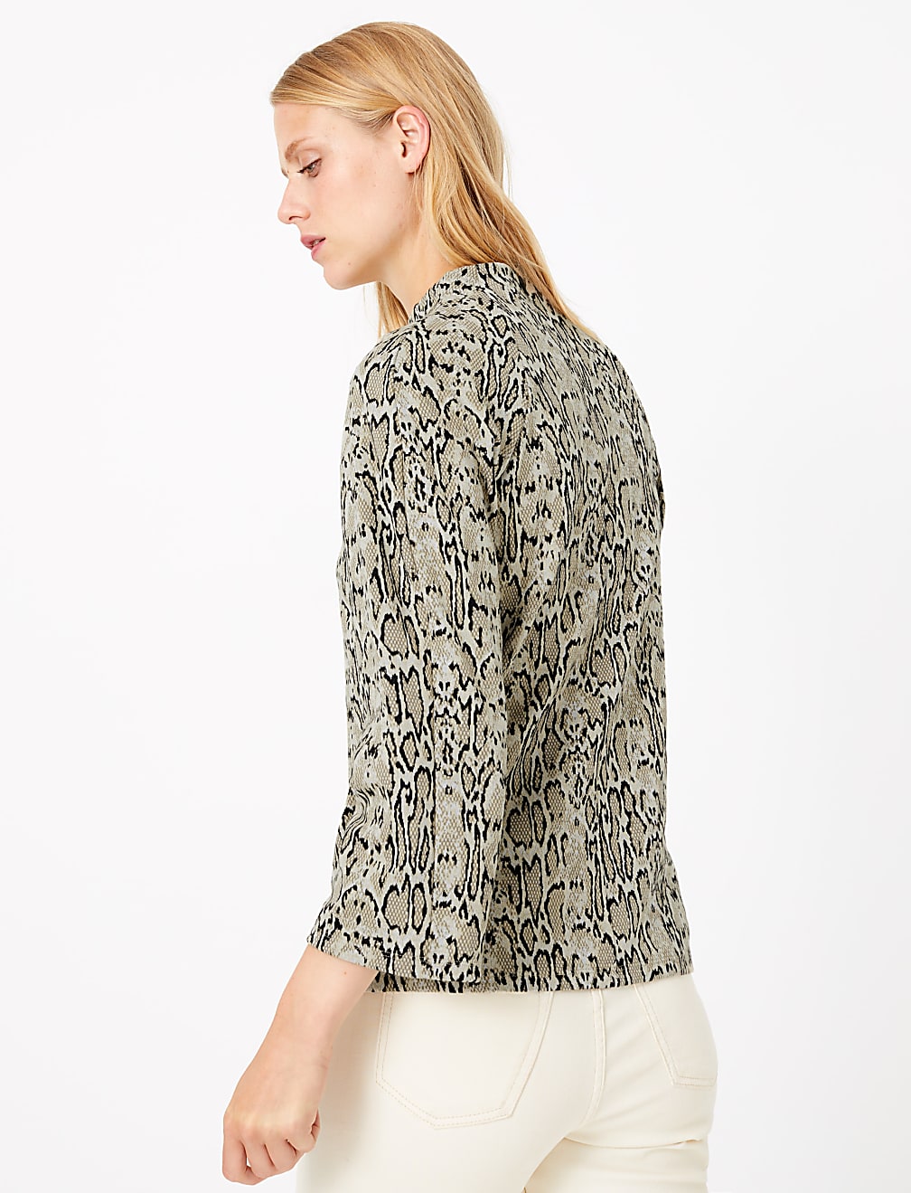 Animal Print 3/4 Sleeve Sweatshirt