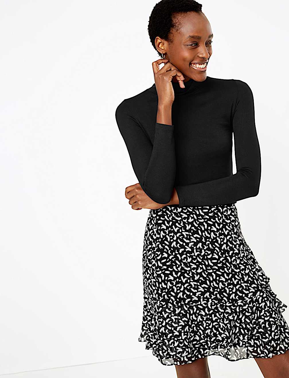 Fitted Funnel Neck Top