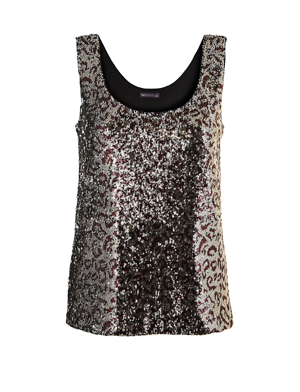Animal Print Sequin Vest Top