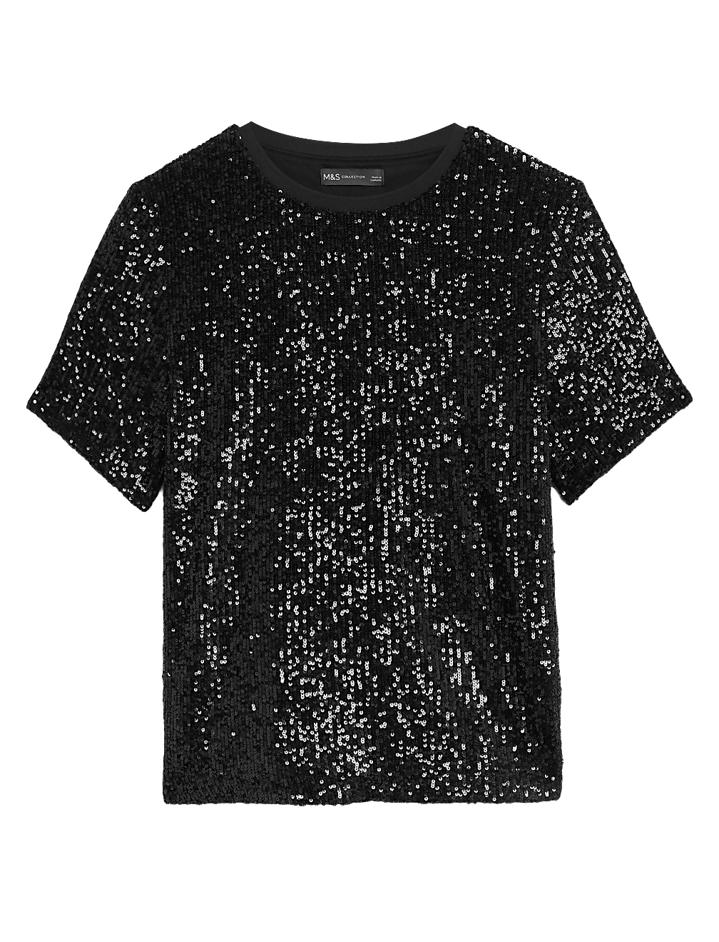 Sequin Round Neck Regular Fit Top