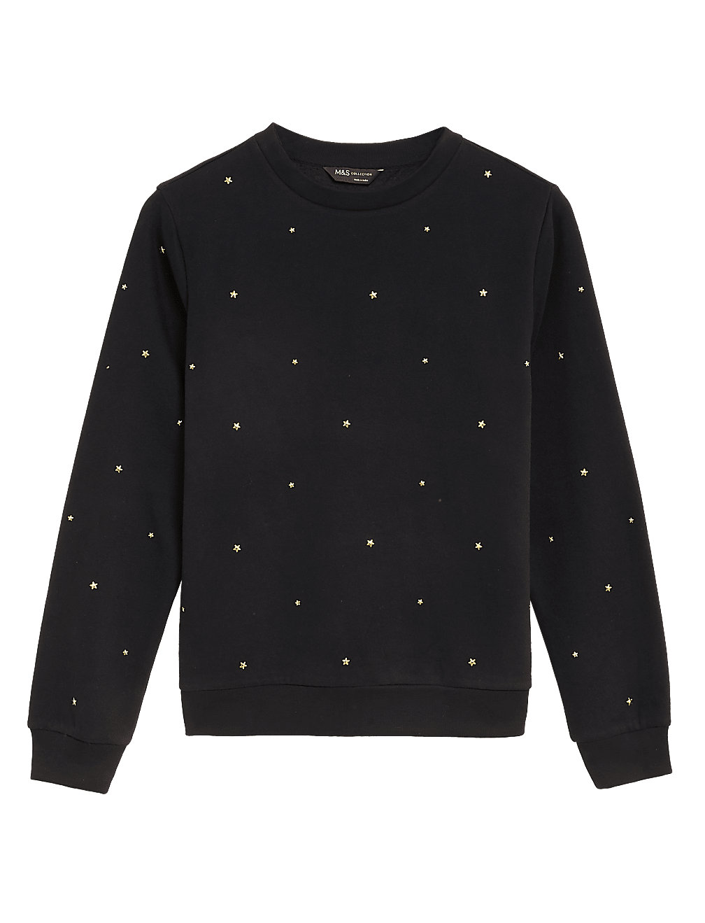 Cotton Rich Studded Regular Fit Sweatshirt