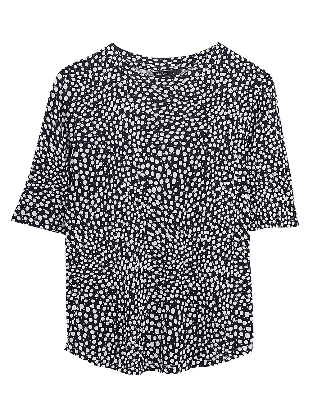 Polka Dot Fitted Short Sleeve Top