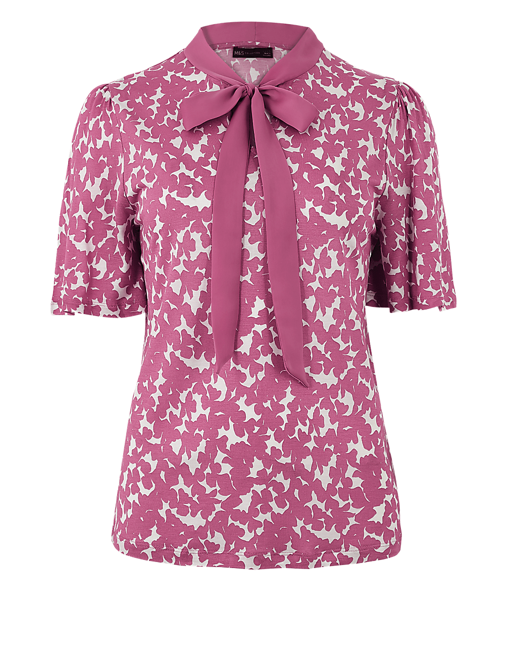 Printed Tie Neck Blouse