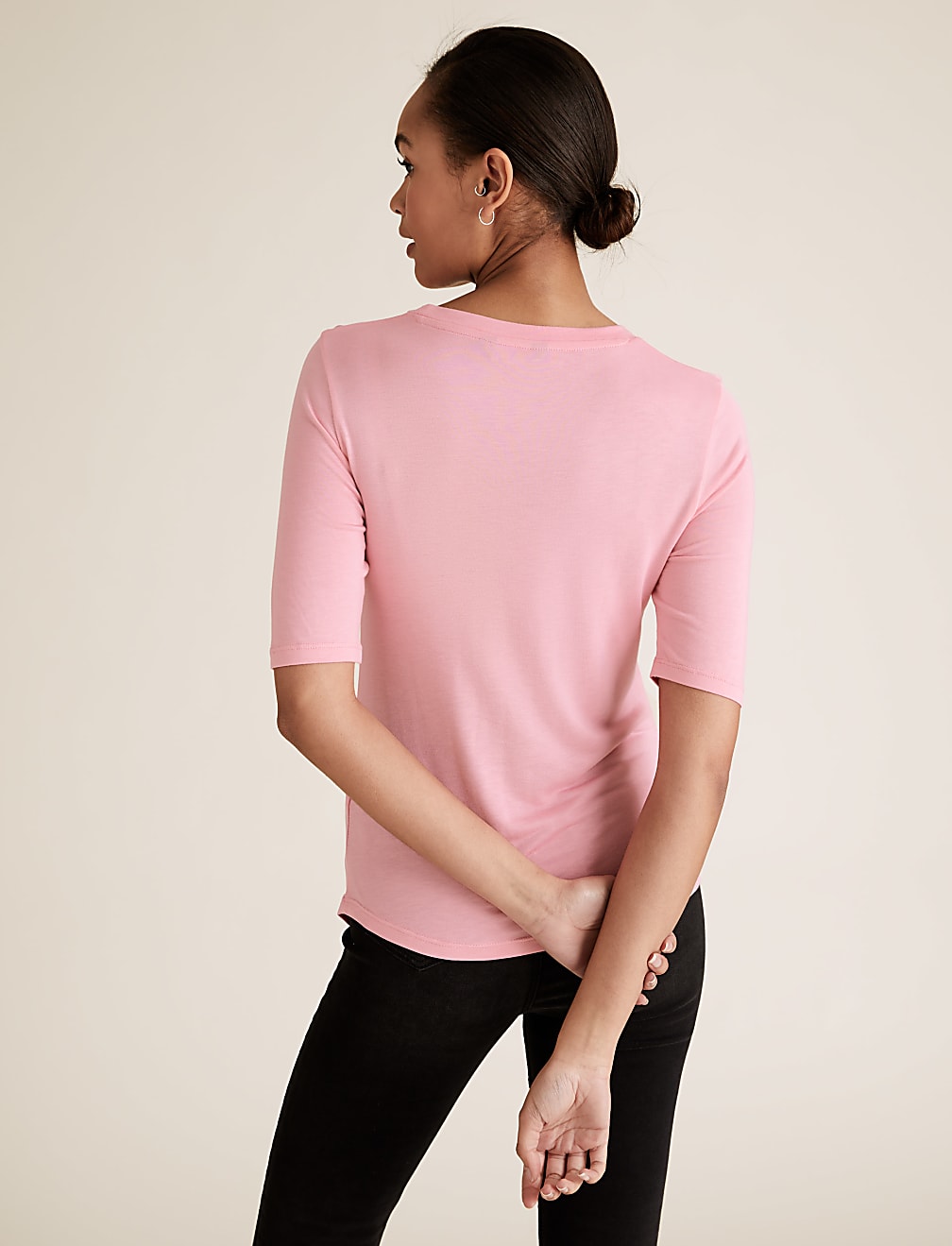 High Neck Fitted Half Sleeve Top