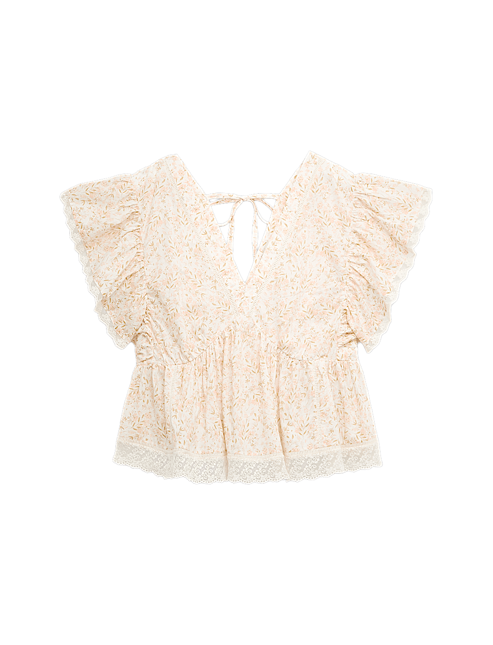 Pure Cotton Ruffle Embroidered Detail Blouse
